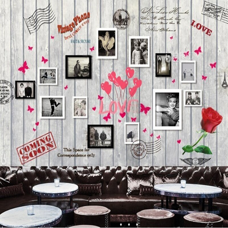 Commercial Wallpaper Printing - Photos en forme de cœur en